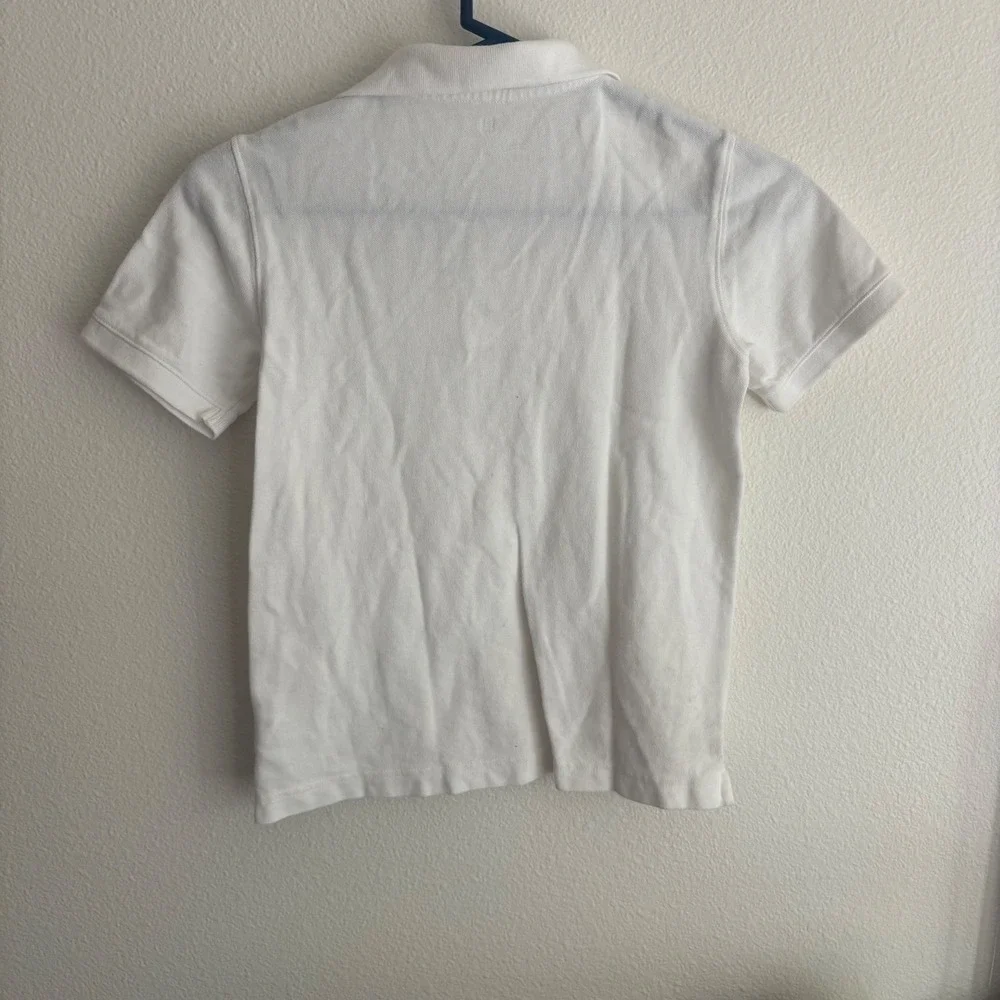 Gap‎ Kids Boys White Short Sleeve Polo Shirt Size M 8-9 Cotton School Uniform